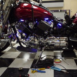 neon lights on a motorcycle