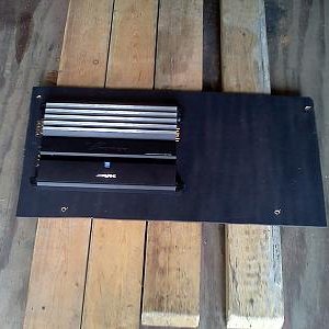 Painted and Drilled Temporary Amp Rack