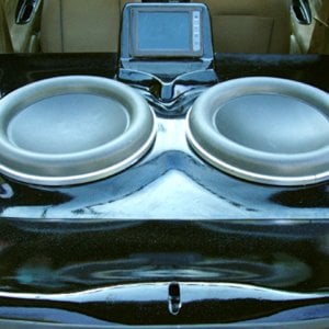 Eclipse fiberglass trunk. 2 13W7 ' s and a Clarion monitor