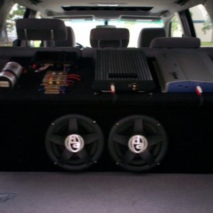amp rack and speakers