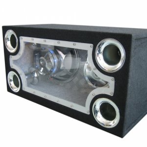 Dual 12"Bandpass Subwoofer Box w/ Blue neon