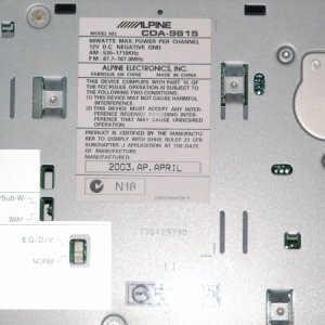 CDA-9815 Serial Number