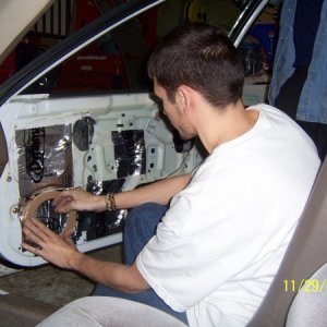 Me creating MDF baffle for rainbow speaker