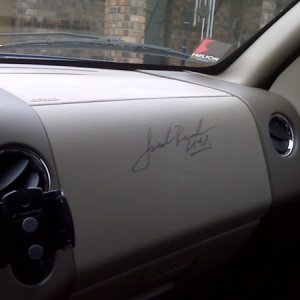 Jack Roush's Signature on my Dash