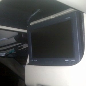 Sony Moniter mounted in Overhead Storage tray