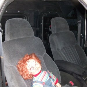Chucky riding shotgun!