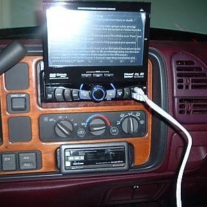 Old set up in the crew cab.