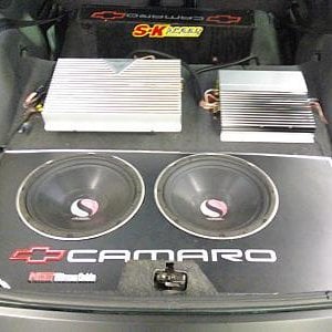 my 1994 camaro z28 with a kenwood ps400m amp and 2  kicker subs. kind of old school.