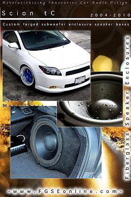 2004-10 Scion tC custom forged subwoofer speaker box enclosure