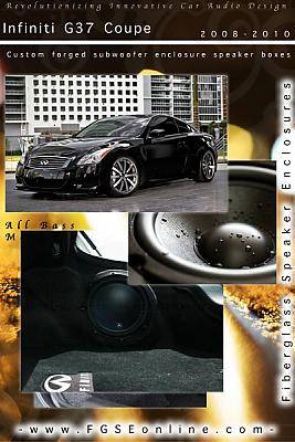2008-10 Infiniti G37 coupe custom forged subwoofer speaker box enclosure