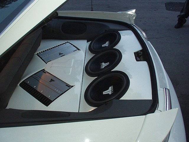 97 Camaro with 3 JL 12's all fiberglass