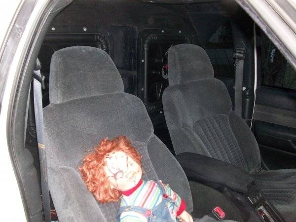 Chucky riding shotgun!