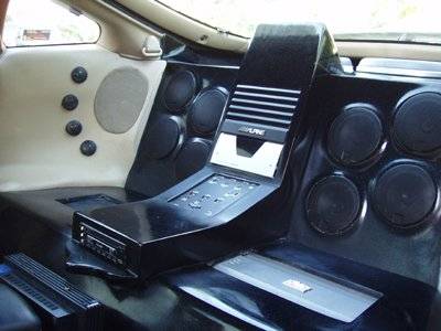 Custom speaker wall.