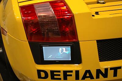 Defiant Audio, Delaware installs TV's into Laborghini Bumpers, 4 of them!