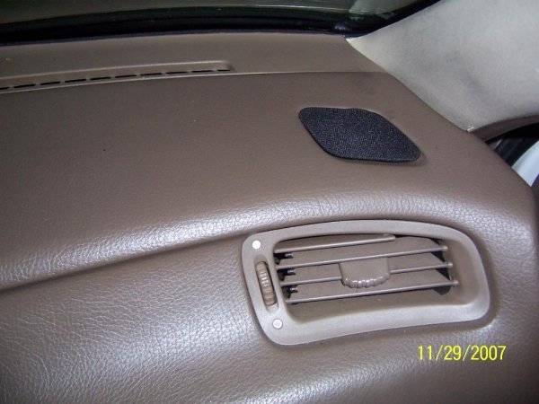 Grill cloth over tweeter custom in dash