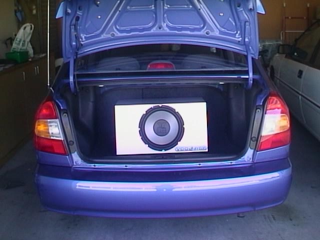 Hyundai Accent with a vdo dayton sub/speakers and Clarion 4x150w RMS amp