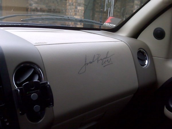 Jack Roush's Signature on my Dash