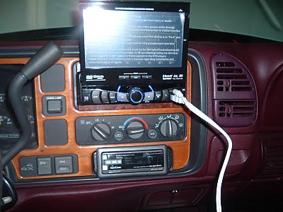 Old set up in the crew cab.