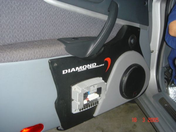 One of Diamond Audio Hex Component Sets inside this car