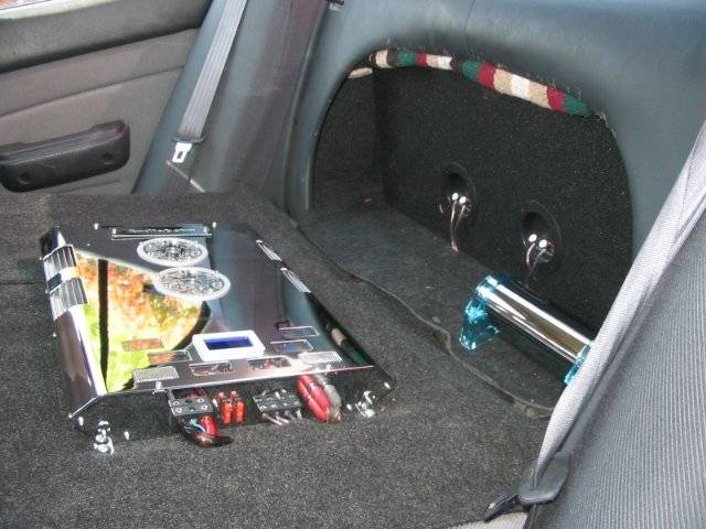 The back seat.