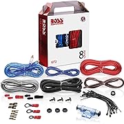 BOSS Audio Systems KIT2 8 Gauge Amplifier Installation Wiring Kit - A Car Amplifier Wiring Kit Helps You Make Connections and Brings Power To Your Radio, Subwoofers and Speakers, Opens in a new tab